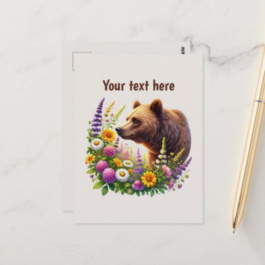 Aangepaste berenliefhebbers schattig briefkaart (Voorkant / Achterkant in situ)