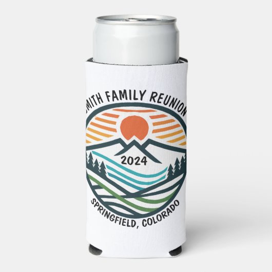 Aangepaste berg- of skireis seltzer blikjeskoeler (Seltzer Voorkant)