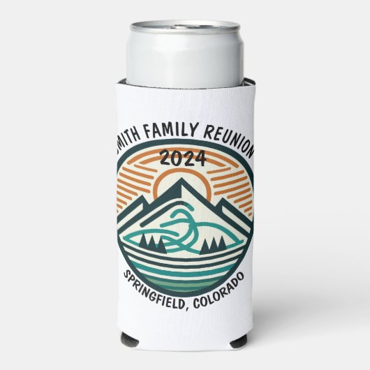 Aangepaste berg- of skireis seltzer blikjeskoeler (Seltzer Voorkant)