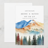 Aangepaste berg zonder foto save the date (Voorkant / Achterkant)