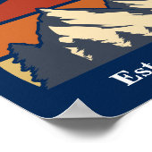 Aangepaste bergen - Zonnelog Cabine Home Blue Poster (Hoek)