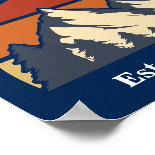 Aangepaste bergen - Zonnelog Cabine Home Blue Poster (Hoek)