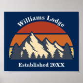 Aangepaste bergen - Zonnelog Cabine Home Blue Poster (Voorkant)