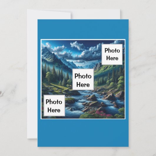 Aangepaste bergscène met foto feestdagenkaart (Voorkant)