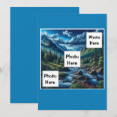 Aangepaste bergscène met foto feestdagenkaart (Voorkant / Achterkant)