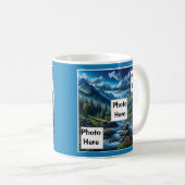 Aangepaste bergscène met foto koffiemok (Voorkant rechts)