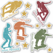 Aangepaste Bericht 5 Skateboarders Skaters Sticker (Voorkant)