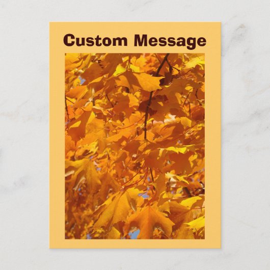 Aangepaste Bericht Ansichtkaarten Oranje Herfstbla Briefkaart (Voorkant)