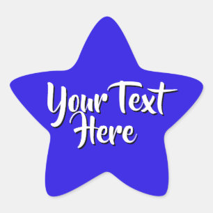 Aangepaste Bericht Blauwe Ster   Tekst Textuur Bel Sticker