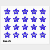 Aangepaste Bericht Blauwe Ster | Tekst Textuur Bel Sticker (Vel)