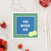 Aangepaste bericht Blauwe Tennisbaan met Gele Ball Servet (Insitu)