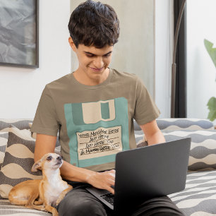 Aangepaste bericht computer diskette T-shirt