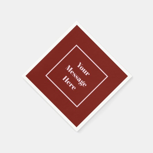 Aangepaste Bericht Cranberry en Licht Roze Partij Servet (Hoek)