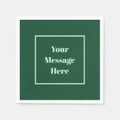 Aangepaste Bericht Donkergroen en Mint Green Party Servet (Voorkant)