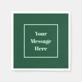 Aangepaste Bericht Donkergroen en Mint Green Party Servet