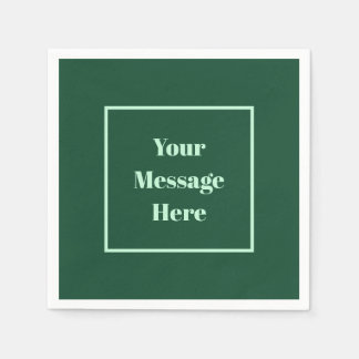 Aangepaste Bericht Donkergroen en Mint Green Party Servet