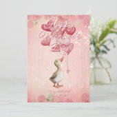 Aangepaste Bericht Eend Dier Valentijnsdag Feestdagenkaart (Staand voorkant)