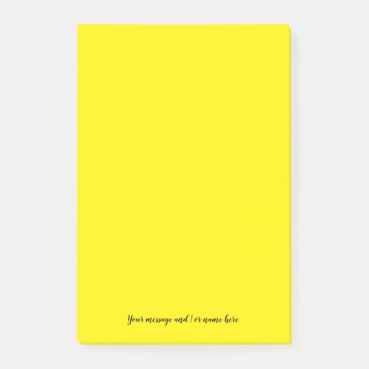Aangepaste Bericht Fel Helder Geel Post-it® Notes (Voorkant)