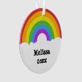 Aangepaste bericht Foto Regenboog en Wolken Ornament (voorkant)