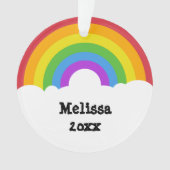 Aangepaste bericht Foto Regenboog en Wolken Ornament (voorkant)