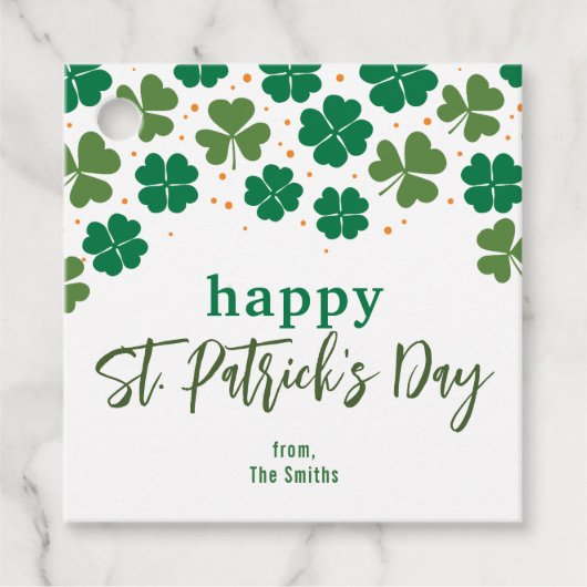 Aangepaste Bericht - Gelukkig St. Patrick's Dag Bedankjes Labels (Voorkant)