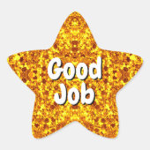Aangepaste Bericht (Glitter Gouden Ster) Kinderen Ster Sticker (Voorkant)