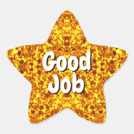 Aangepaste Bericht (Glitter Gouden Ster) Kinderen Ster Sticker
