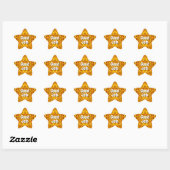 Aangepaste Bericht (Glitter Gouden Ster) Kinderen Ster Sticker (Vel)