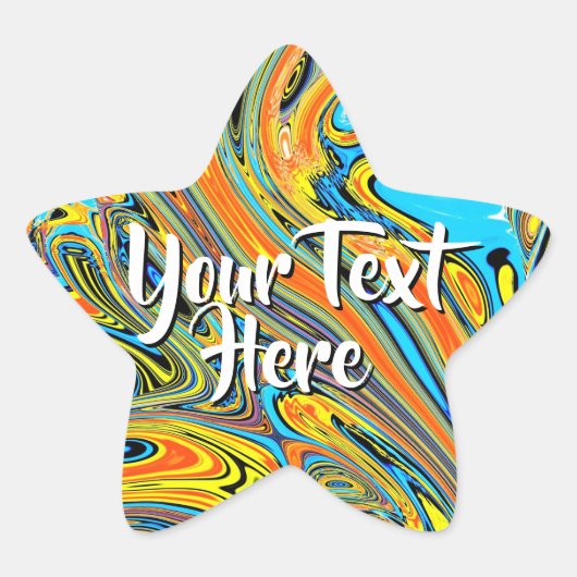 Aangepaste bericht holografische ster | Kleurrijke Sticker (Voorkant)