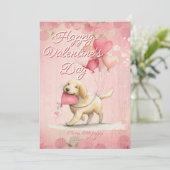 Aangepaste Bericht Hond Dier Valentijnsdag Feestdagenkaart (Staand voorkant)