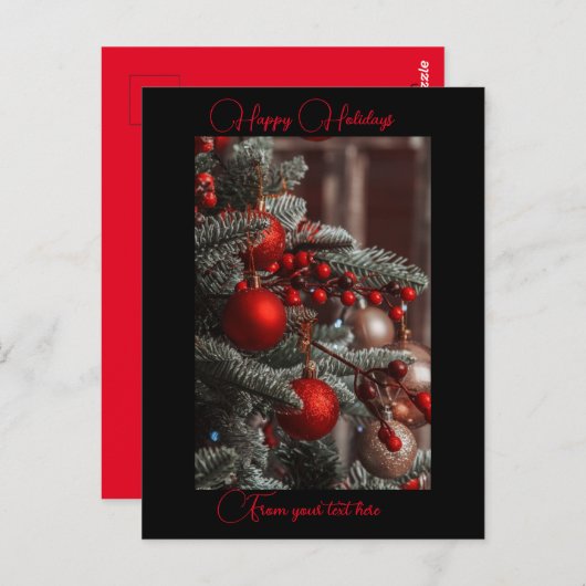 Aangepaste bericht Kerstmis post kaart (Voorkant / Achterkant)