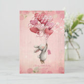 Aangepaste bericht konijn Dierendag Valentijnsdag Feestdagenkaart (Staand voorkant)
