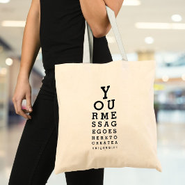 Aangepaste Bericht Leuk Oogtest Optometrist Grafie Tote Bag