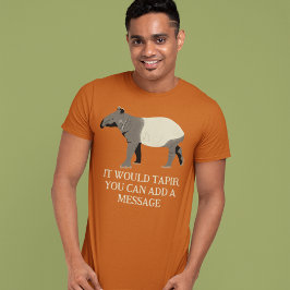 Aangepaste Bericht Maleise of Aziatische Tapir Gra T-shirt