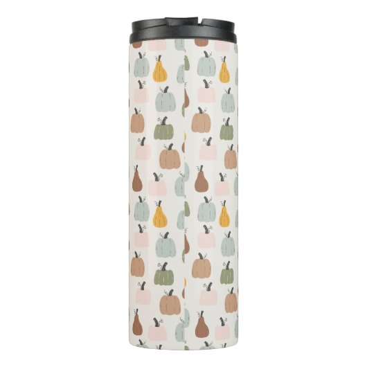 Aangepaste bericht/naam waterverf pompoenen thermosbeker (Achterkant)