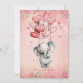 Aangepaste Bericht Olifant Dier Valentijnsdag Feestdagenkaart (Voorkant)