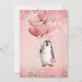 Aangepaste Bericht Pinguïn Dier Valentijnsdag Feestdagenkaart (Voorkant)