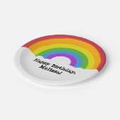 Aangepaste bericht Retro Rainbow en Clouds Papieren Bordje (Gekanteld)
