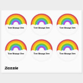 Aangepaste bericht Ronde regenboog en wolken Sticker (Vel)