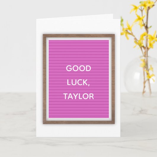 Aangepaste bericht Roze Filten Letterbord Marquees Kaart (Gele Bloem)