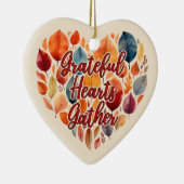 Aangepaste bericht Thanksgiving Hosting Gift Ornam Keramisch Ornament (Rechts)