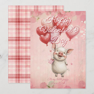 Aangepaste bericht varken Valentijnsdag Feestdagenkaart