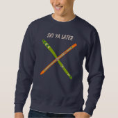 Aangepaste Bericht Vintage Skis Grafisch Trui (Voorkant)
