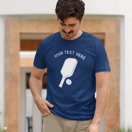 Aangepaste Bericht Witte Pickleball Paddle Grafiek T-shirt