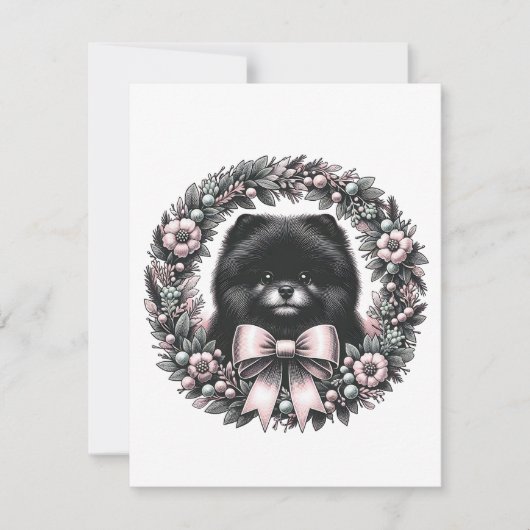 Aangepaste Bericht Zwarte Pommerse  Krans Kaart (Voorkant)