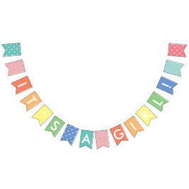 Aangepaste berichtbundel regenboog Het is een meis Vlaggetjes