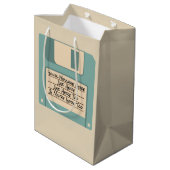 Aangepaste berichtcomputer Diskette met cadeau Medium Cadeauzakje (Achterkant Gekanteld)