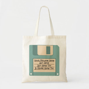 Aangepaste berichtcomputer diskettestation Canvas Tote Bag