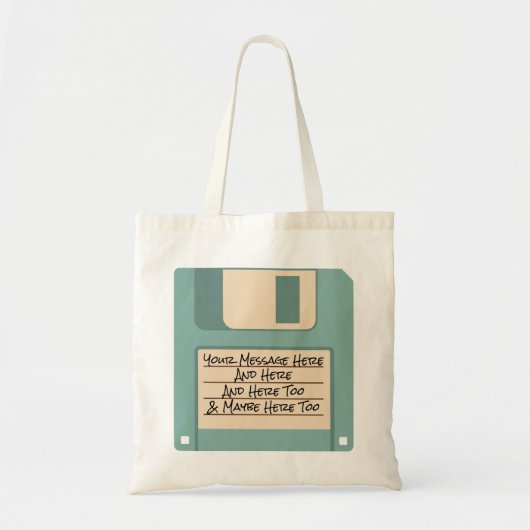 Aangepaste berichtcomputer diskettestation Canvas Tote Bag (Voorkant)