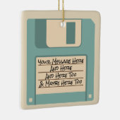 Aangepaste berichtcomputerdiskettestation keramisch ornament (Rechts)